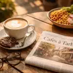 café tarbes latte cookie terrasse