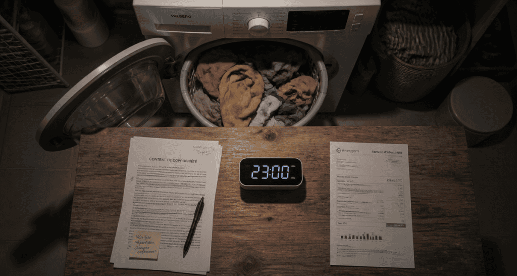 à quelle heure peut on faire tourner une machine à laver buanderie soirée