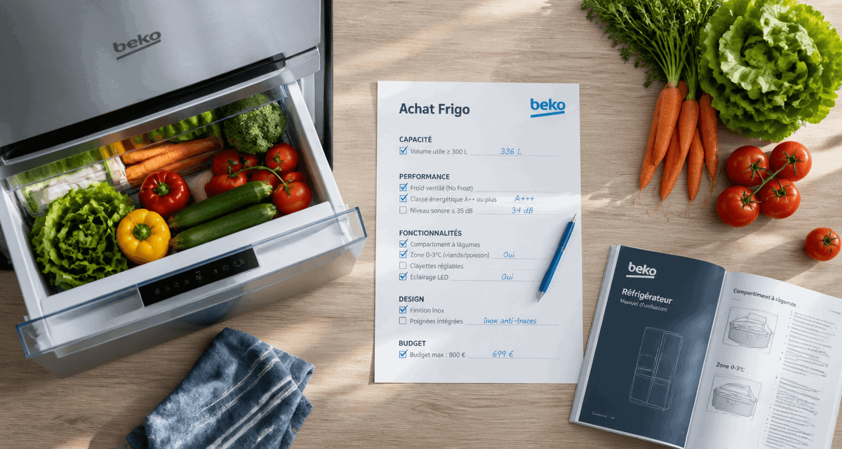 avis beko frigo vue plan travail cuisine