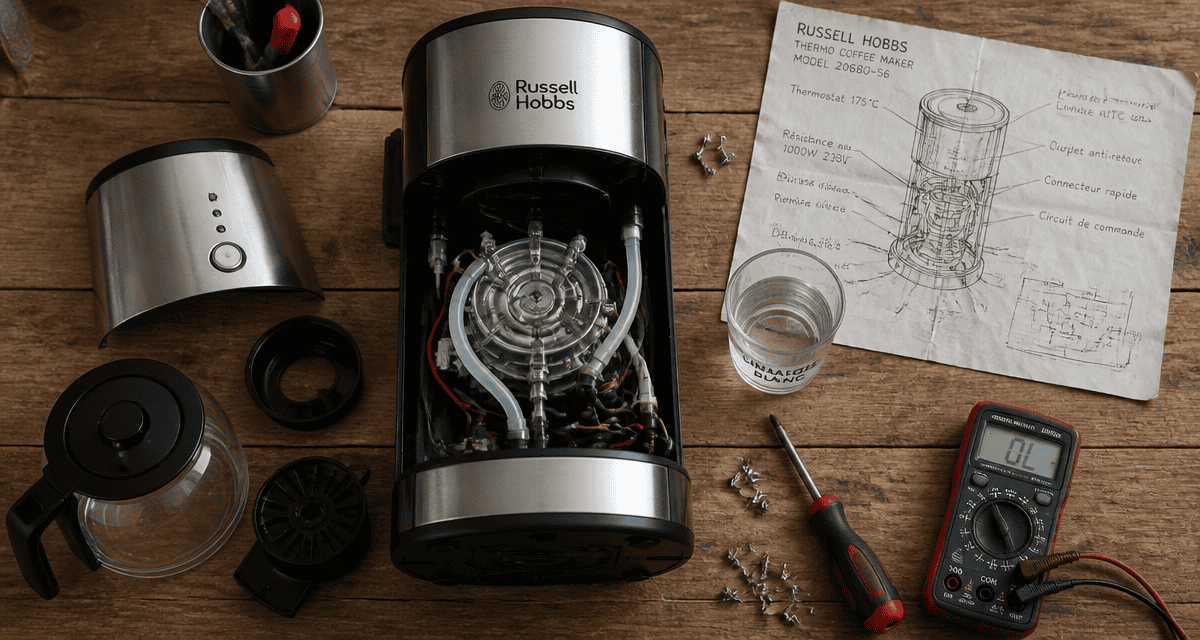 cafetière russell hobbs problème démontée sur établi