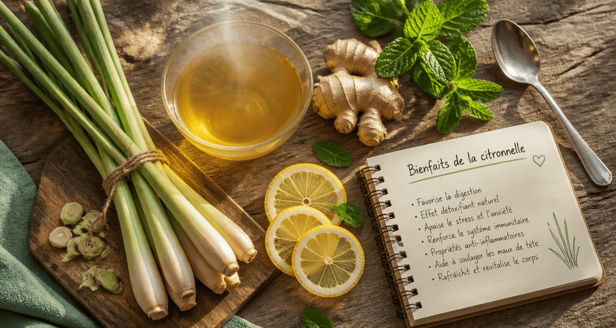 citronnelle bienfaits the ou tisane sur table avec infusion