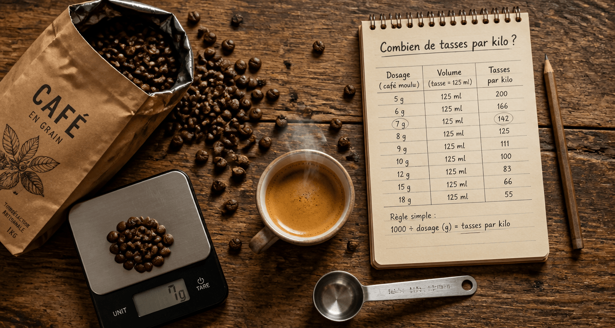 combien de café avec 1kg de grain sur table