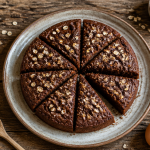 gateau chocolat flocon d'avoine healthy en parts sur assiette