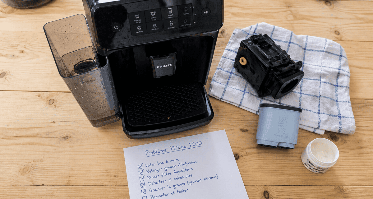 machine à café philips série 2200 problème checklist