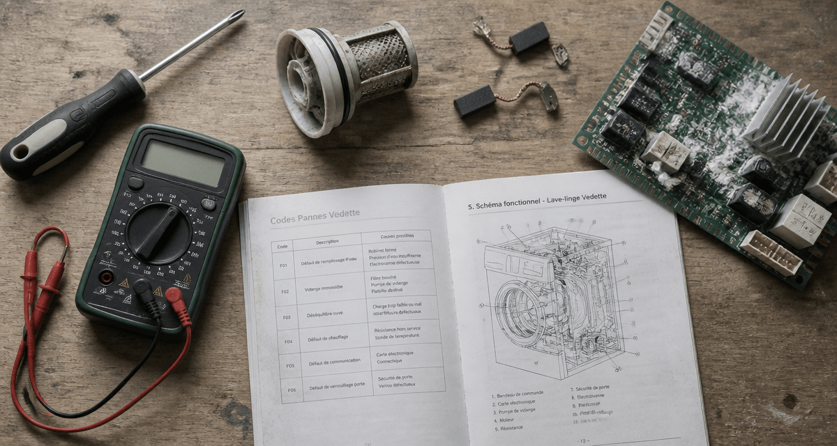 machine à laver vedette problème outils diagnostic
