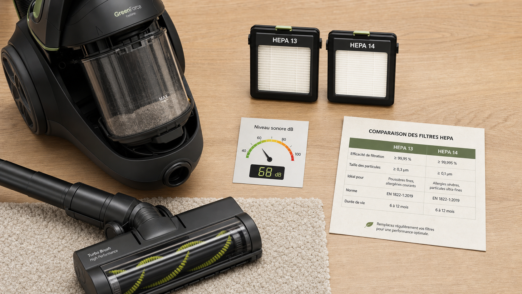 Aspirateur sans sac comparatif : réglages et critères techniques, filtres HEPA 13/14