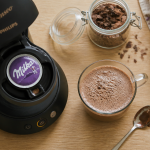Dosette Milka Senseo utilisation avec machine et tasse de chocolat chaud