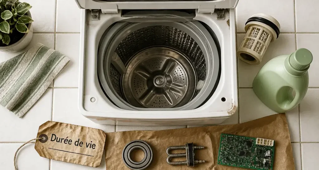 Durée de vie machine à laver : 2500 cycles et pièces clés