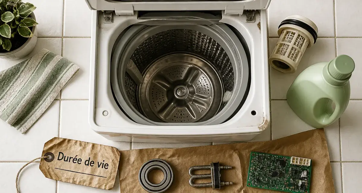 Durée de vie machine à laver : 2500 cycles et pièces clés