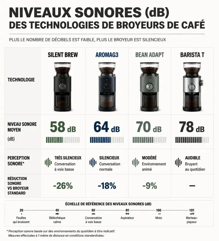 Comparatif des niveaux sonores des meilleures machines à café avec broyeur silencieux