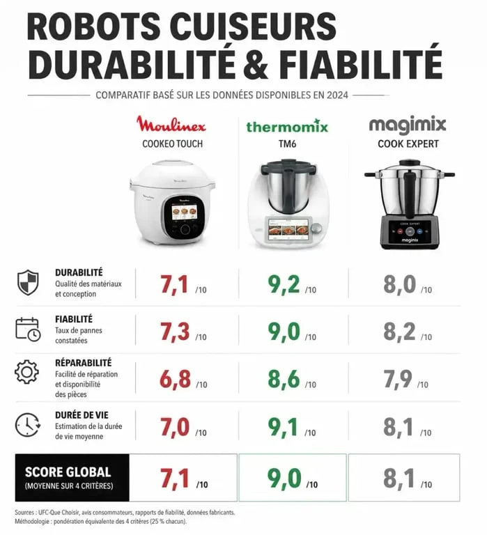 Comparatif des meilleurs robots cuiseurs selon 60 Millions de consommateurs : fiabilité et durabilité