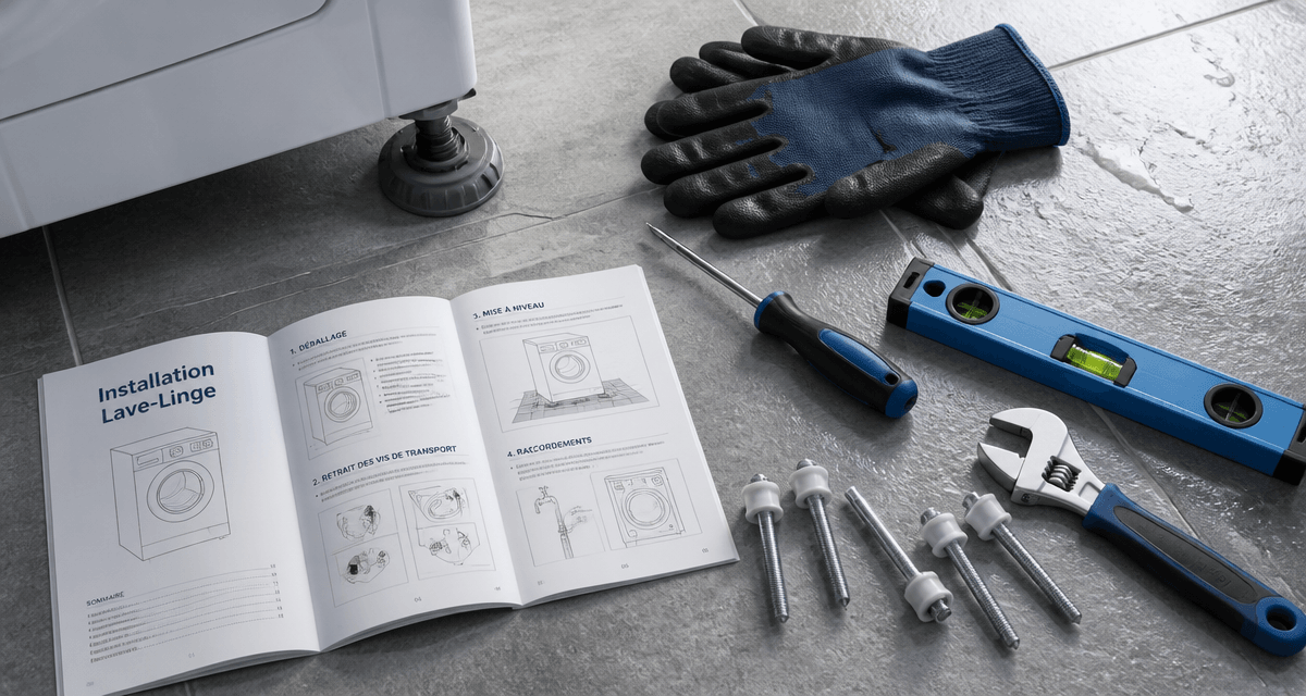 Installer machine à laver avec outils et manuel