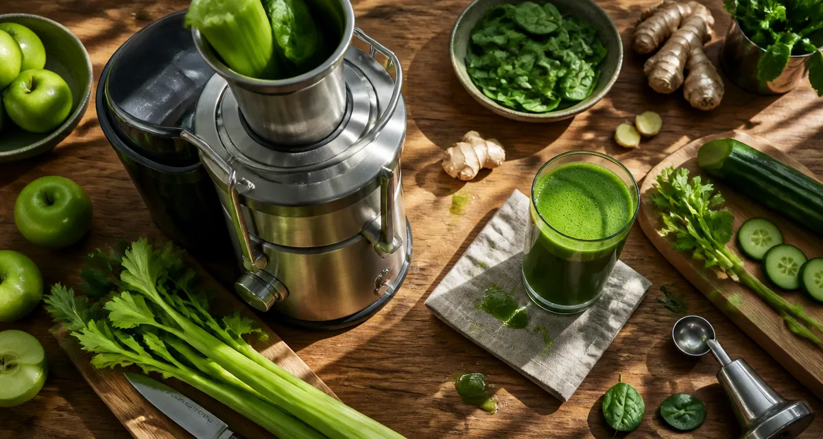 meilleur extracteur de jus professionnel avec fruits verts