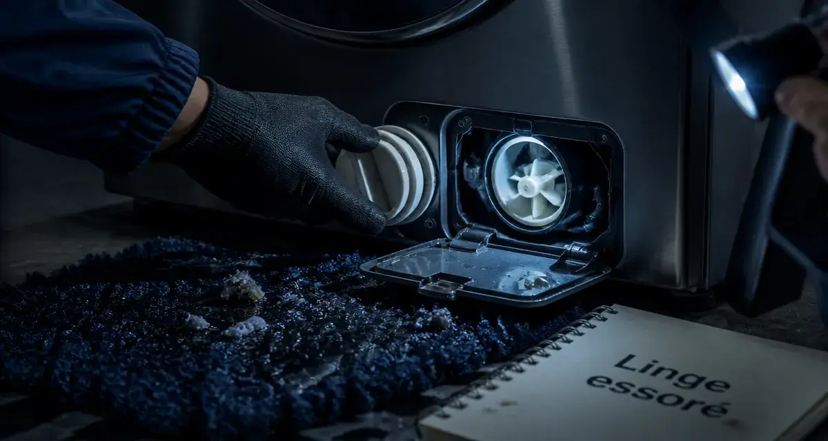 Pourquoi ma machine à laver n'essore plus : trappe filtre de pompe