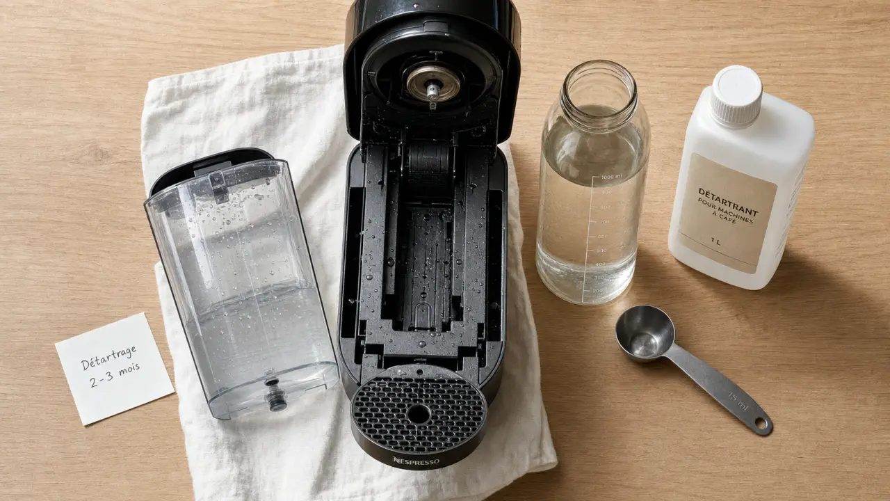 Comment détartrer une Nespresso sans l’abîmer, détartrage 1 litre et 2 rinçages