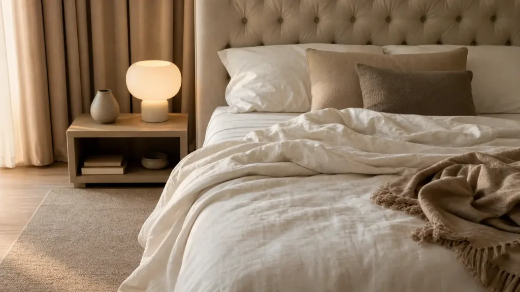Chambre adulte chic : couleurs, mobilier, lumière et textiles pour un rendu élégant