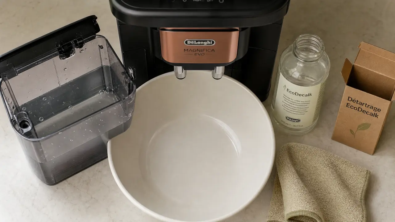 Détartrage delonghi magnifica evo avec EcoDecalk et rinçage complet
