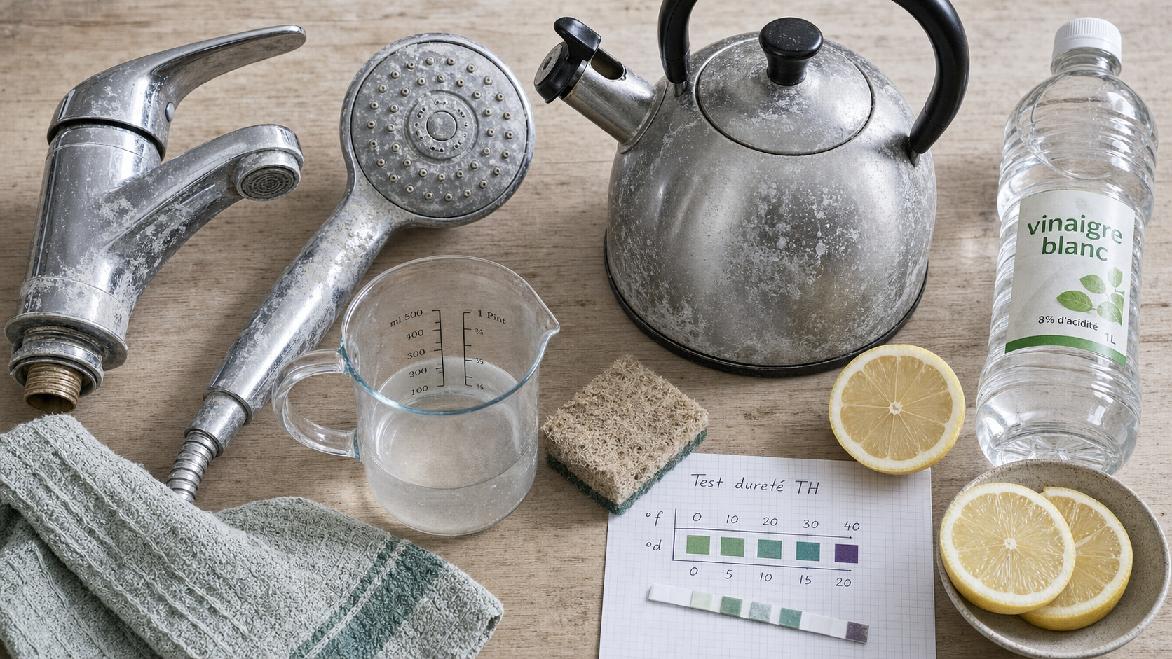 Eau calcaire solution : vinaigre, filtre, adoucisseur contre le tartre