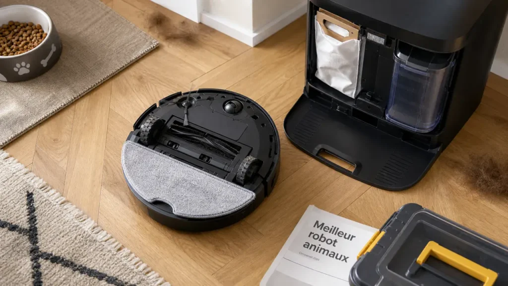 Meilleur robot aspirateur laveur animaux : 2500 Pa, station de vidange et brosse anti-poils