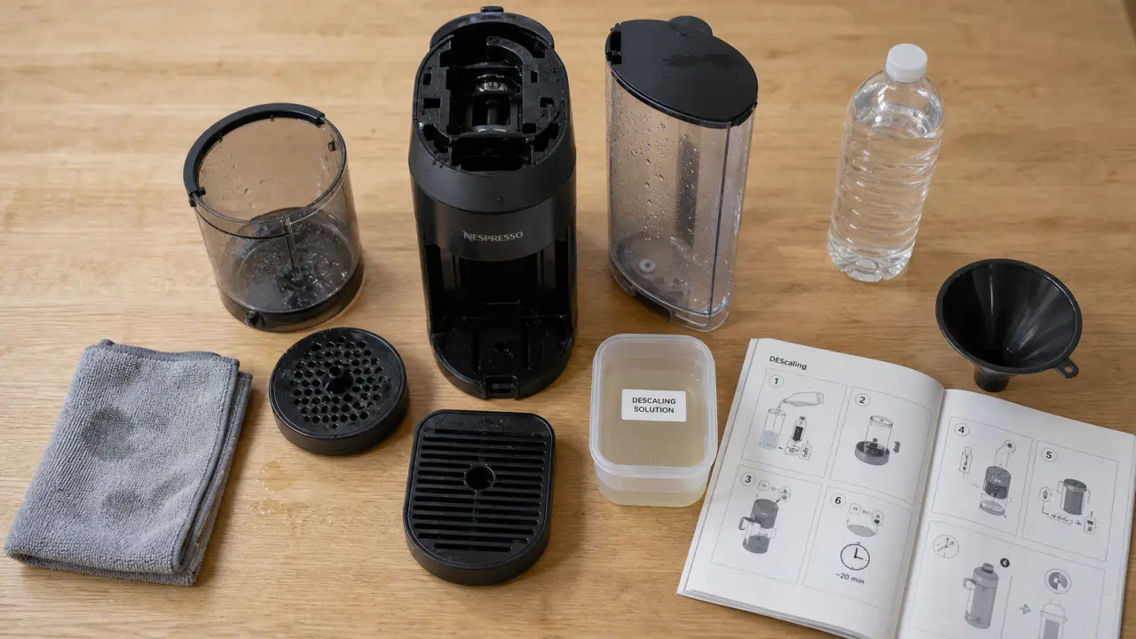 Nettoyer Nespresso Vertuo : solution détartrage et eau