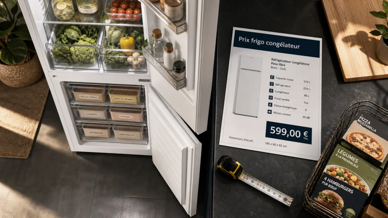 Prix d un frigo congelateur : capacité et froid ventilé