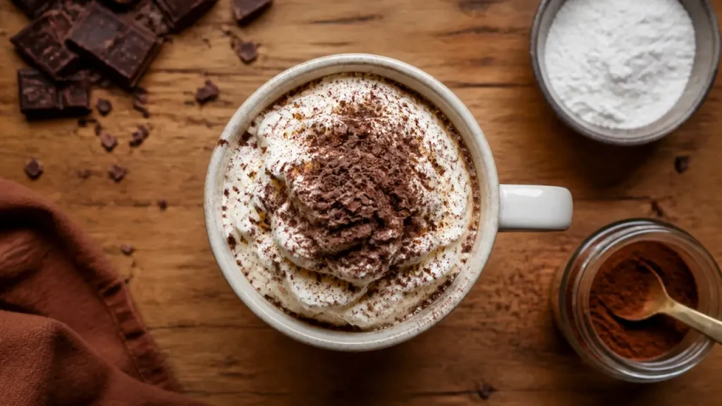Café viennois maison : expresso corsé, crème fouettée ferme et finitions gourmandes