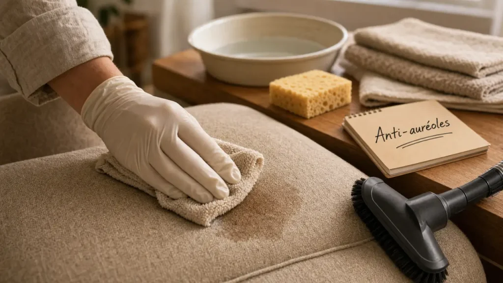 Canapé en tissu : les bons gestes pour enlever les taches sans auréoles