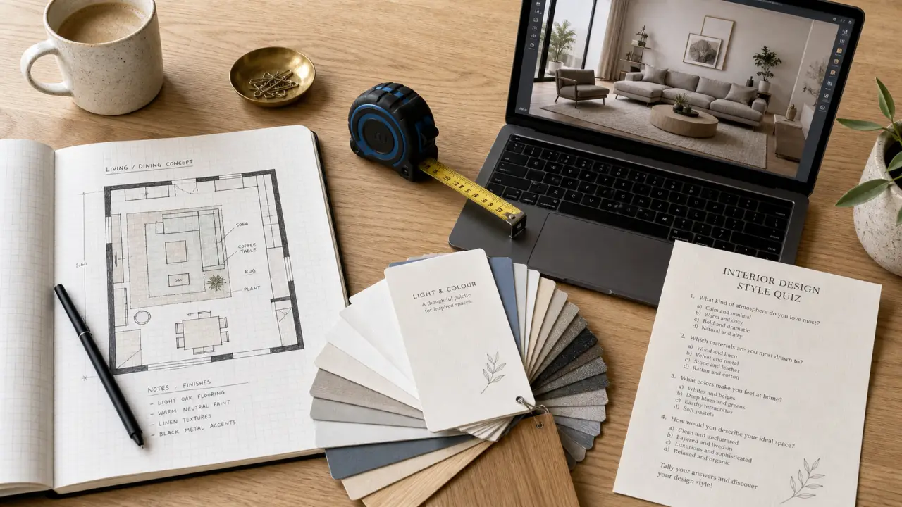 Cours de décoration d intérieur gratuit en ligne : plan 3D, carnet et nuancier