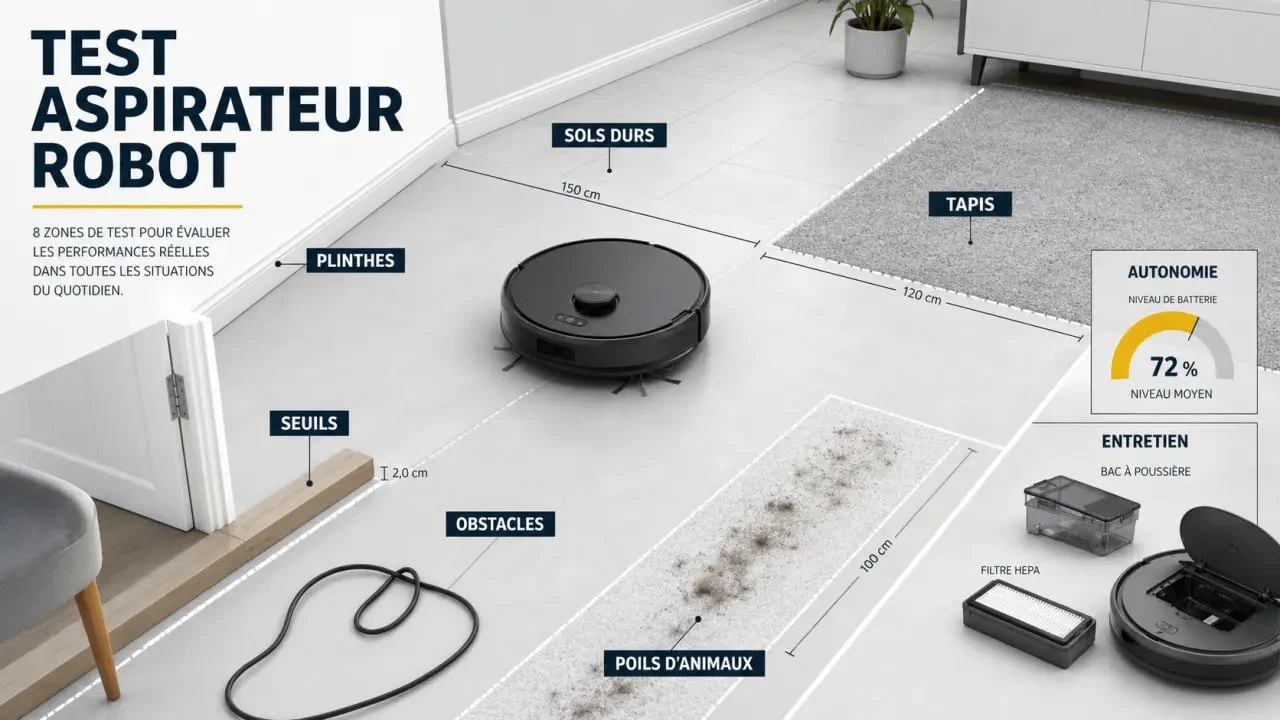 Aspirateur robot test comparatif des critères clés dans un intérieur réel