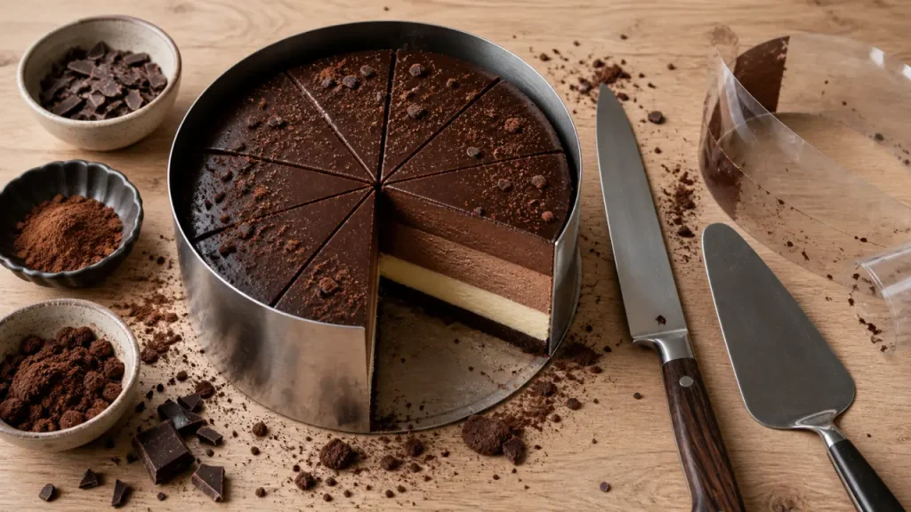 Gâteau 3 chocolats : des couches nettes et un repos au froid qui fait la différence