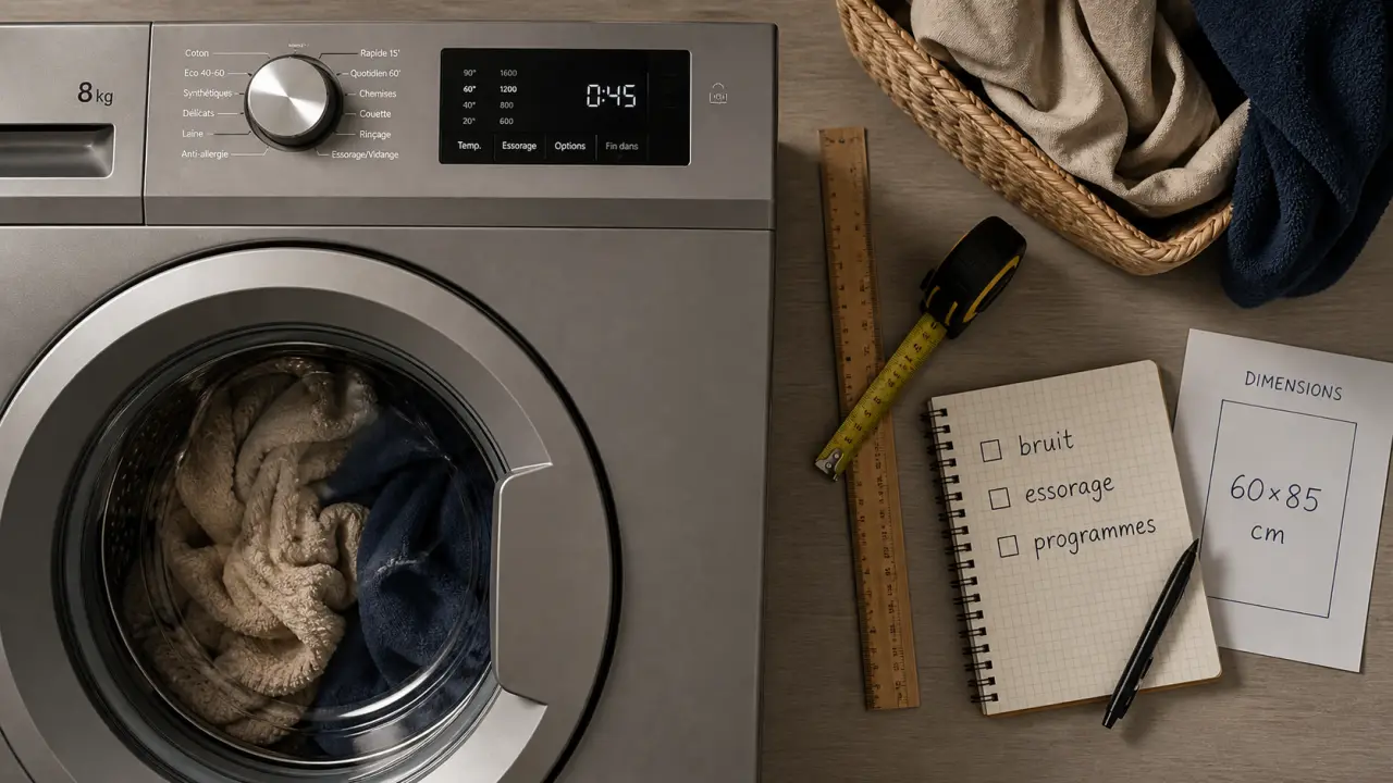 Lave linge 8kg : essorage et niveau sonore