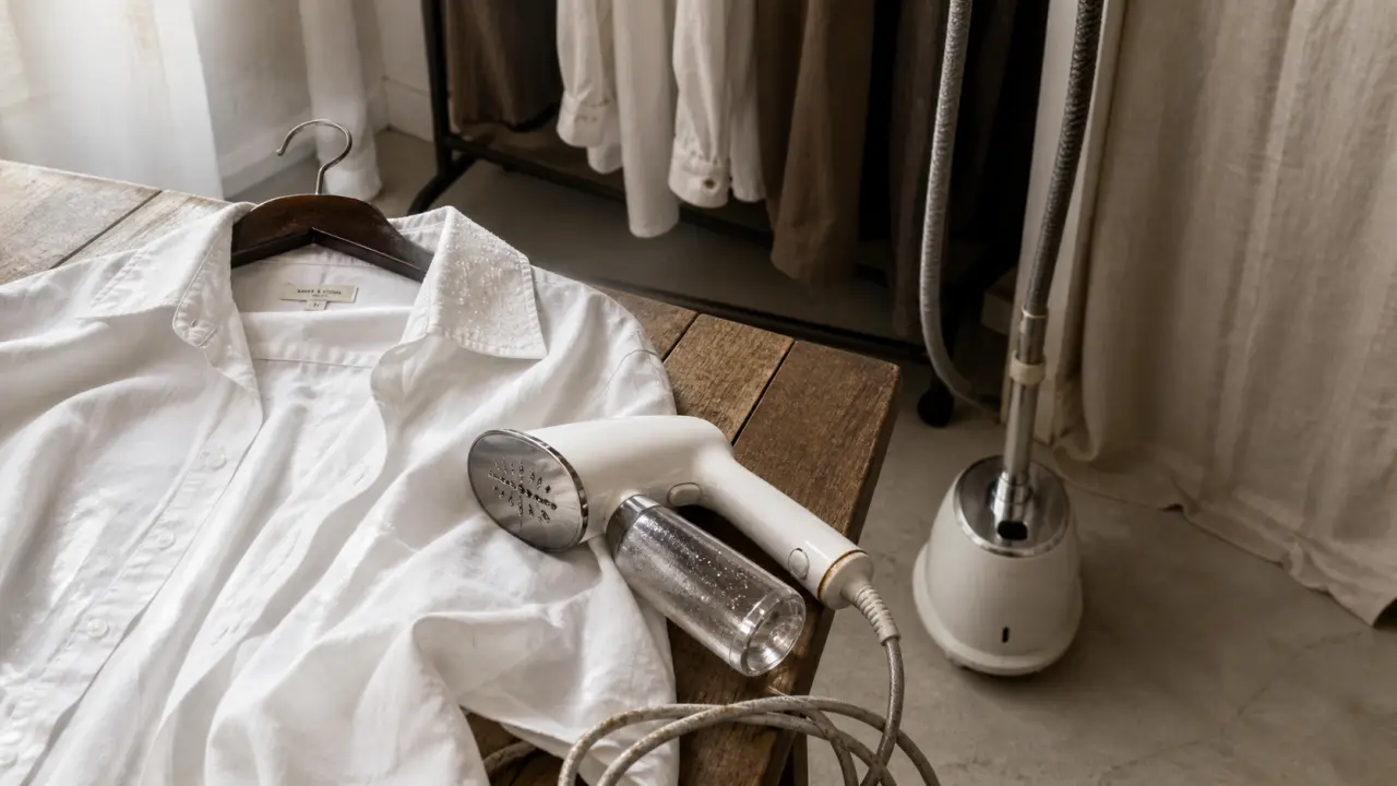 Meilleur défroisseur vapeur 25 g/min : vertical ou à main, chemise blanche défroissée