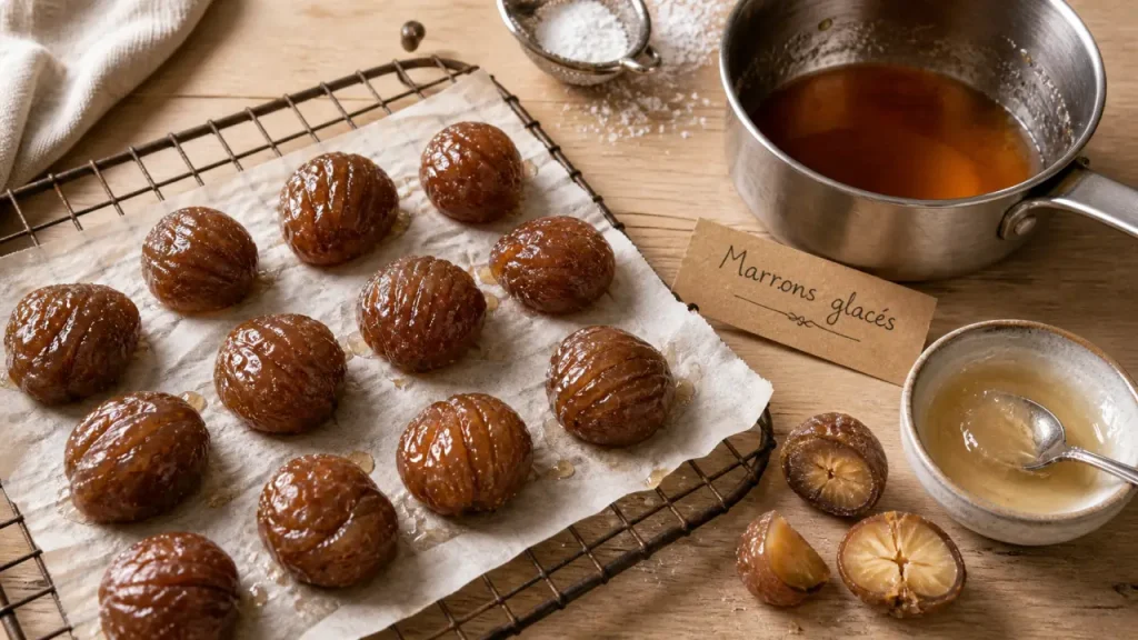 Marrons glacés maison : la méthode douce pour un glaçage brillant en 4 jours