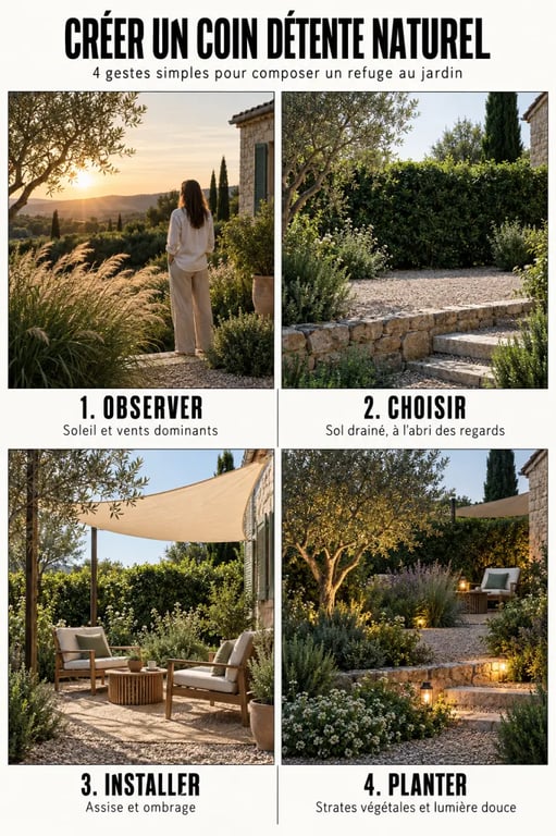 Comment aménager un espace de détente naturel dans son jardin en quatre étapes