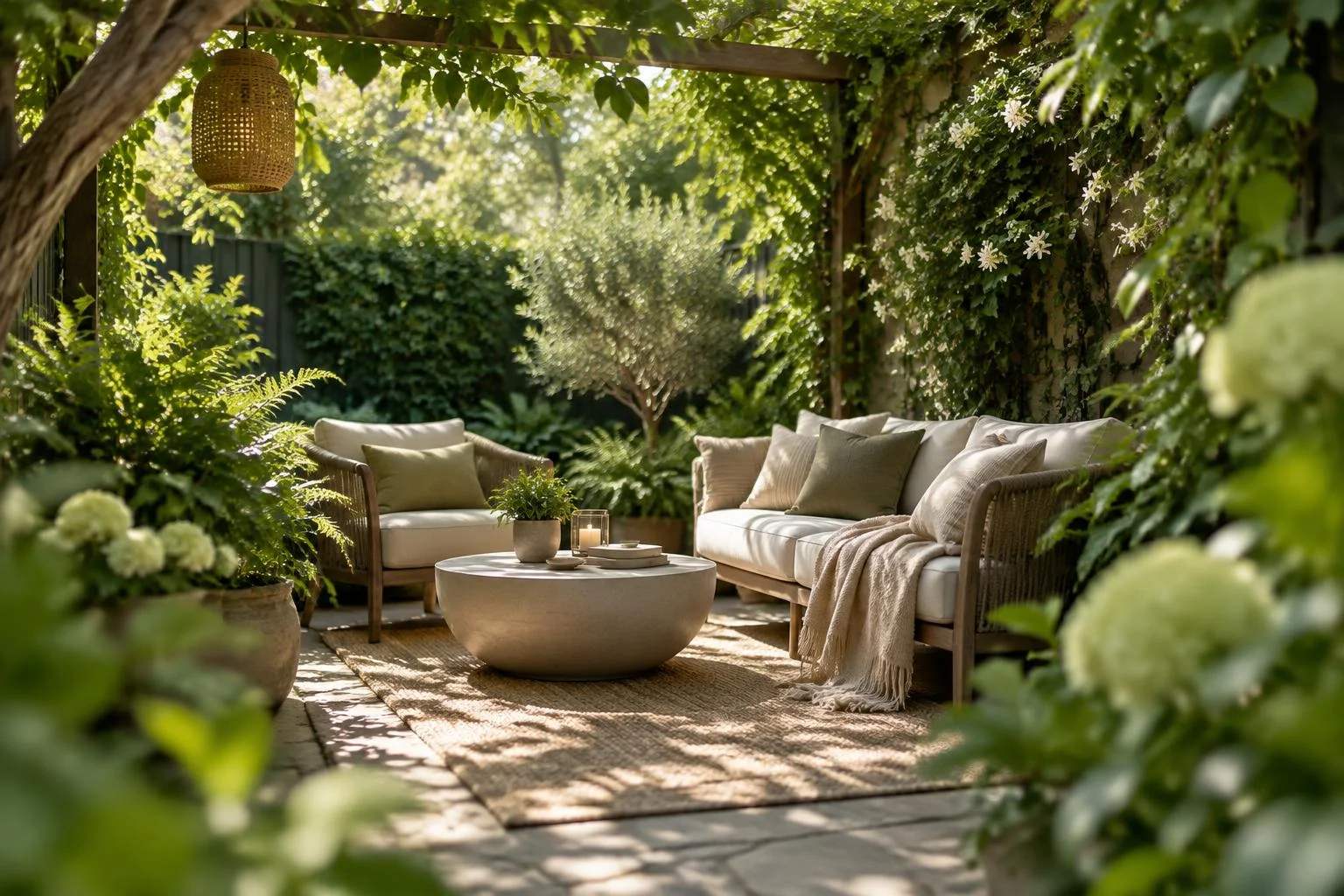 Jardin de détente naturel : ombre, intimité et usage
