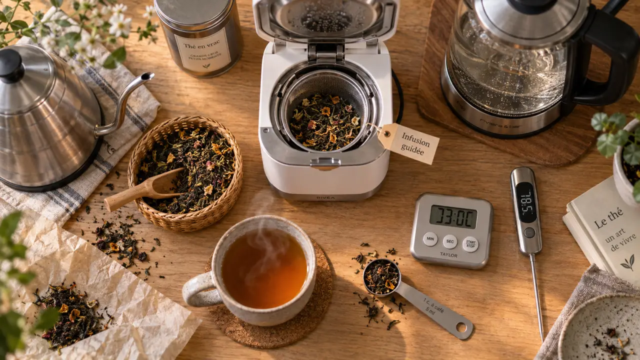 Machine pour le the : infusion guidée, tasse de thé vapeur