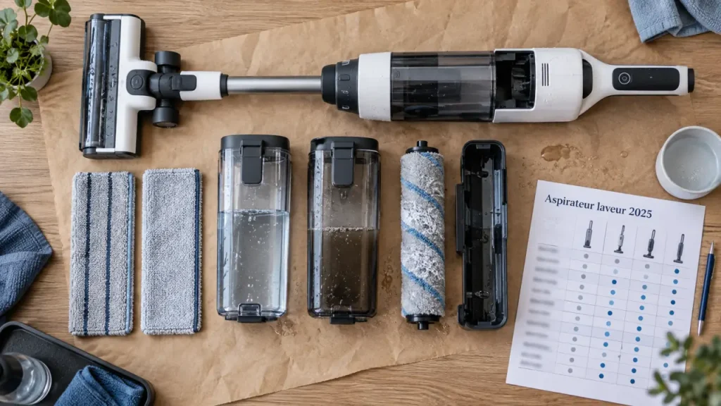 Le meilleur aspirateur laveur sans fil 2025 dépend de votre surface et de vos sols
