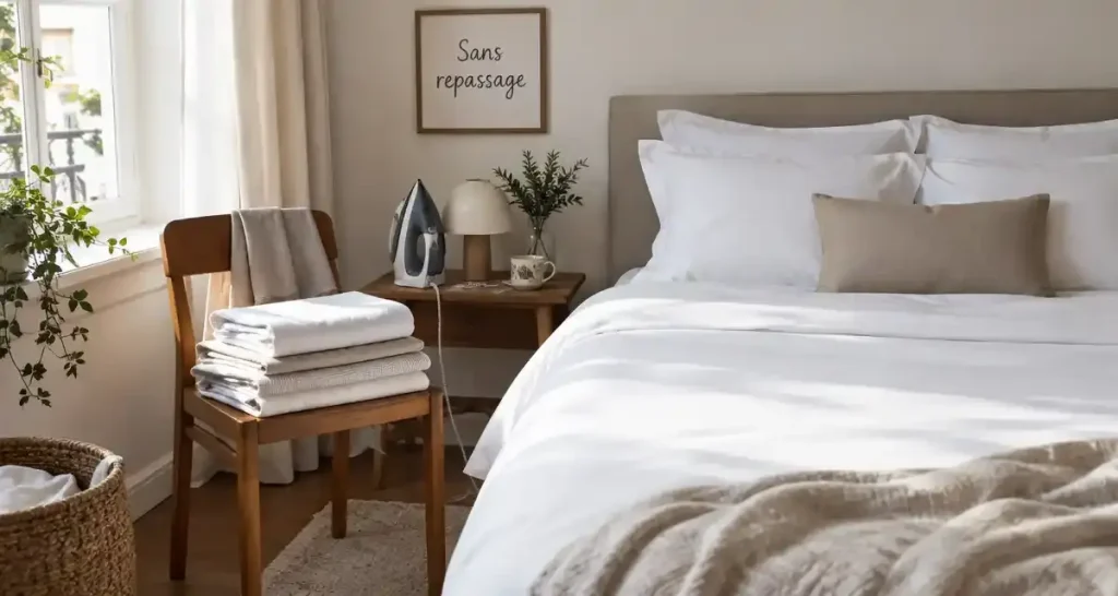 Pourquoi choisir un drap sans repassage pour faciliter l’entretien
du linge de lit ?