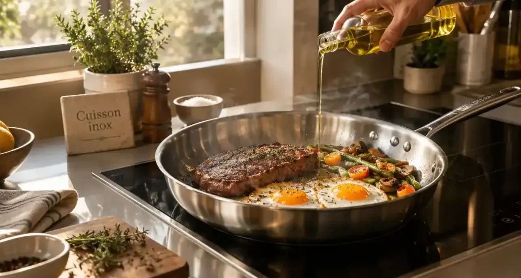 Réussir ses cuissons avec une poêle inox au quotidien