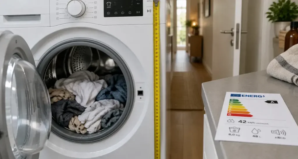 Choisir un lave-linge : mesurer d&rsquo;abord, puis viser 6 à 8 kg plutôt qu&rsquo;un tambour géant