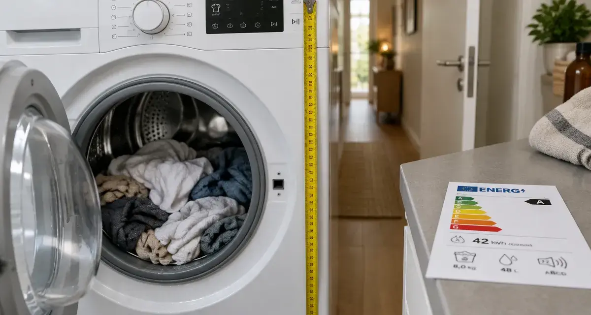 Choisir un lave linge : mètre ruban et 6 à 8 kg sur lave-linge frontal