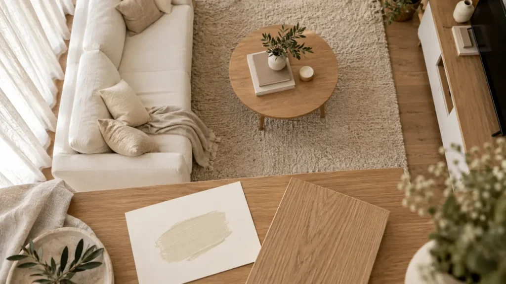 Salon blanc et bois : le bon dosage pour rester lumineux et chaleureux